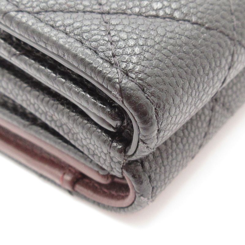 Chanel Trifold Wallet Matelasse Classic Small Flap Wallet Black Gold Hardware