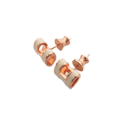 Hermes Pop Ash Mini H Earrings Stud Earrings Accessories White Pink Gold AA