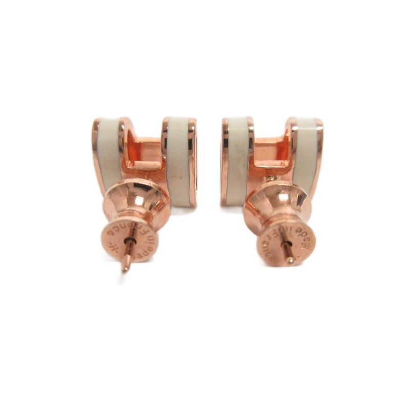 Hermes Pop Ash Mini H Earrings Stud Earrings Accessories White Pink Gold AA