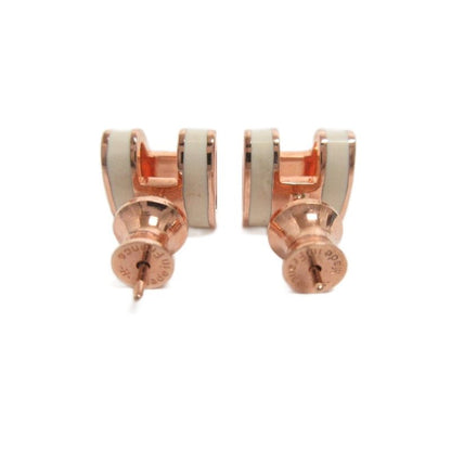 Hermes Pop Ash Mini H Earrings Stud Earrings Accessories White Pink Gold AA