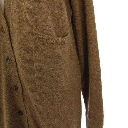 Hermes Knitted Cardigan Long Sleeves Long Alpaca 36 Brown KH
