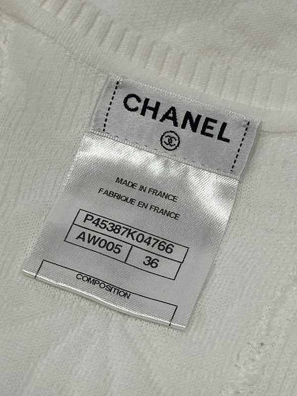 Chanel Dress Sleeveless Coco-mark Damask Embossed P45387k04766 White 36 S