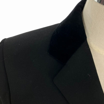 Hermes Tailored Jacket Serie Button Collar Velour Wool Black 40