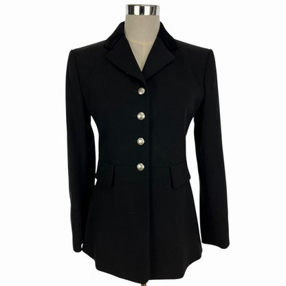 Hermes Tailored Jacket Serie Button Collar Velour Wool Black 40