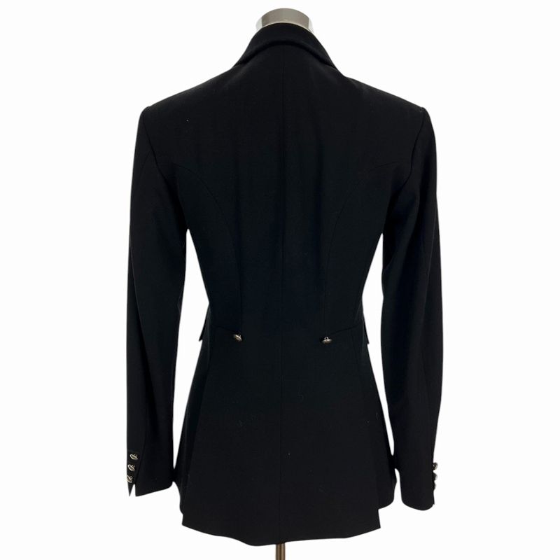 Hermes Tailored Jacket Serie Button Collar Velour Wool Black 40