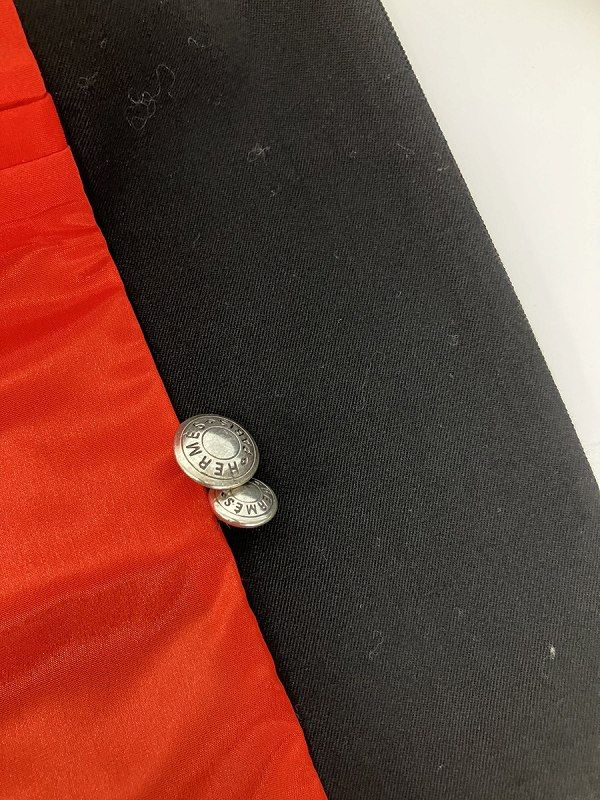 Hermes Tailored Jacket Serie Button Collar Velour Wool Black 40