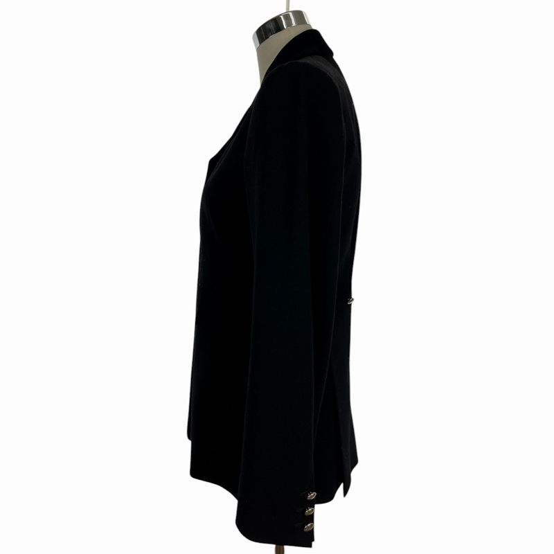 Hermes Tailored Jacket Serie Button Collar Velour Wool Black 40