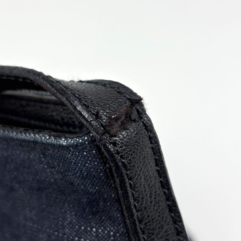 Prada Logo Plate Shoulder Bag Crossbody Shoulder Bag Canvas Navy Black Va0182