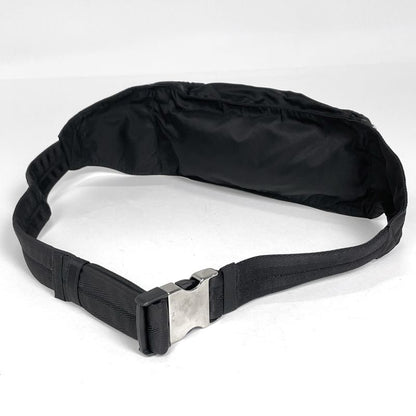 Prada Logo Plate Waist Bag Waist Pouch Body Bag Tessuto Nylon Nero (Black)