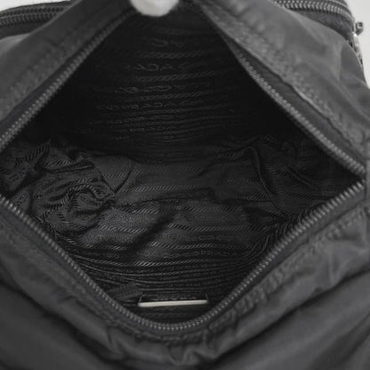 Prada Logo Plate Shoulder Bag Crossbody Shoulder Bag Nylon Nero (Black) Women