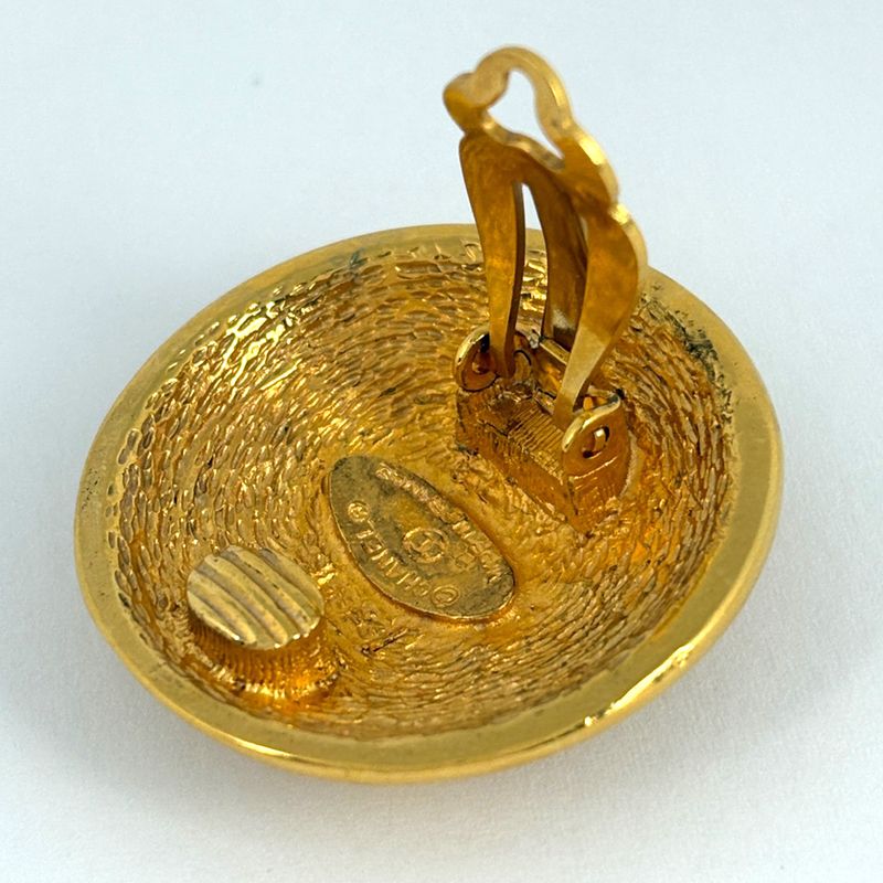 Chanel Coco Mark Round Earrings Round Shape Earrings GP Gold Ladies