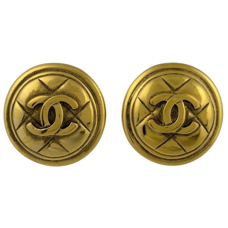 Chanel Coco Mark Round Earrings Round Shape Earrings GP Gold Ladies