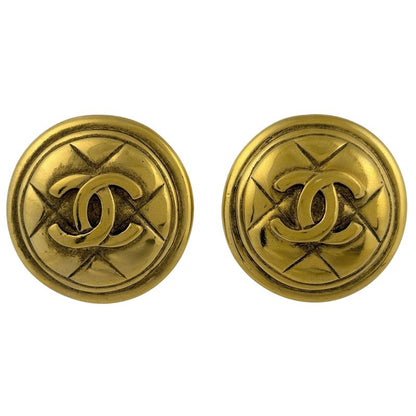 Chanel Coco Mark Round Earrings Round Shape Earrings GP Gold Ladies