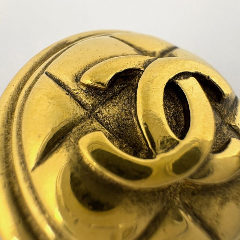 Chanel Coco Mark Round Earrings Round Shape Earrings GP Gold Ladies