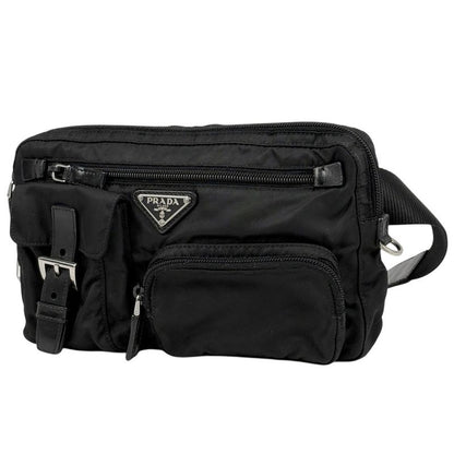 Prada Logo Plate Waist Bag Body Bag Body Bag Nylon Nero (Black) Women