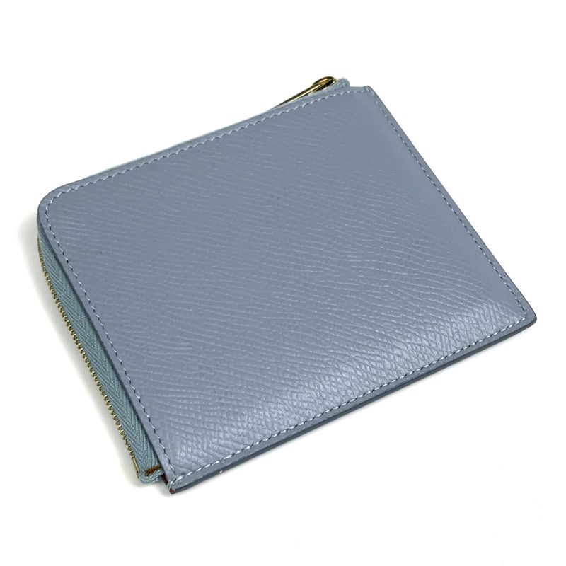 Celine Logo Coin Case Card Case Card Holder Coin Case Leather Light Blue Women