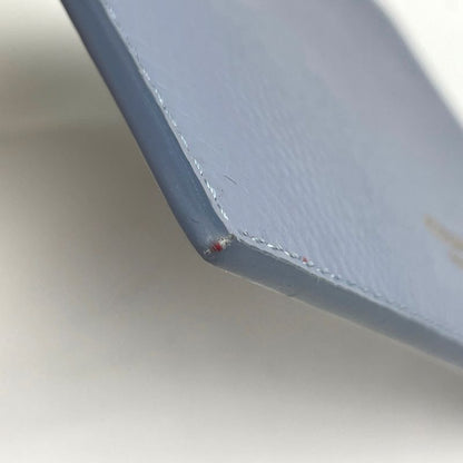 Celine Logo Coin Case Card Case Card Holder Coin Case Leather Light Blue Women