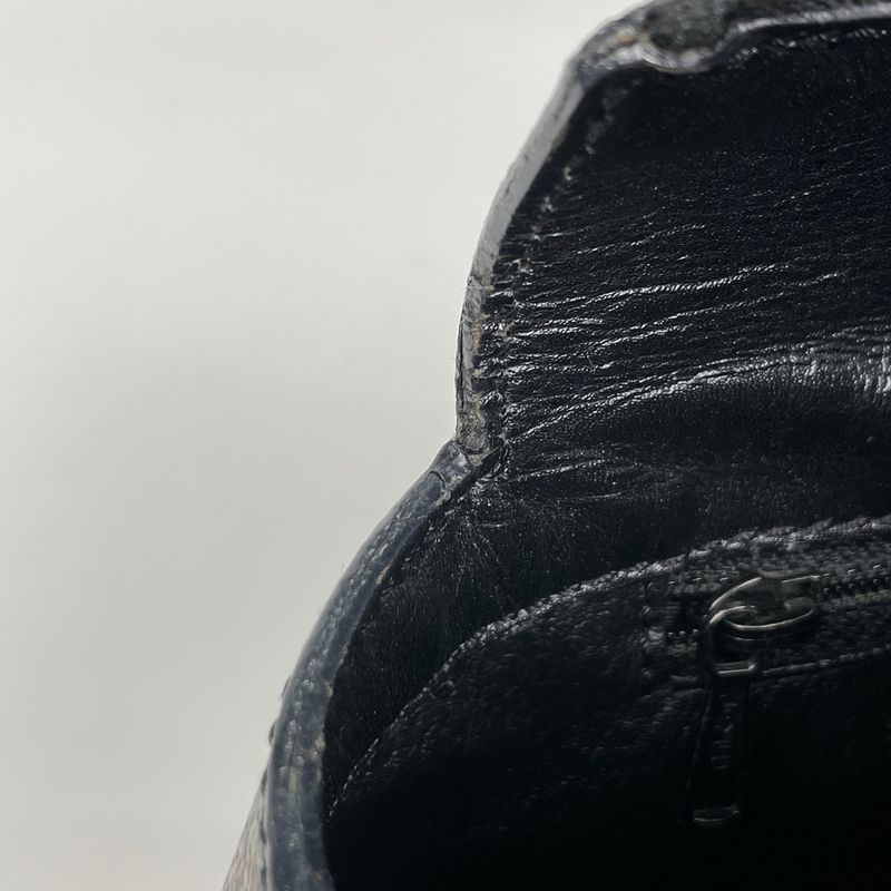 Celine Macadam Pattern Handbag Circle Logo Tote Handbag Coated Canvas Black