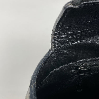 Celine Macadam Pattern Handbag Circle Logo Tote Handbag Coated Canvas Black