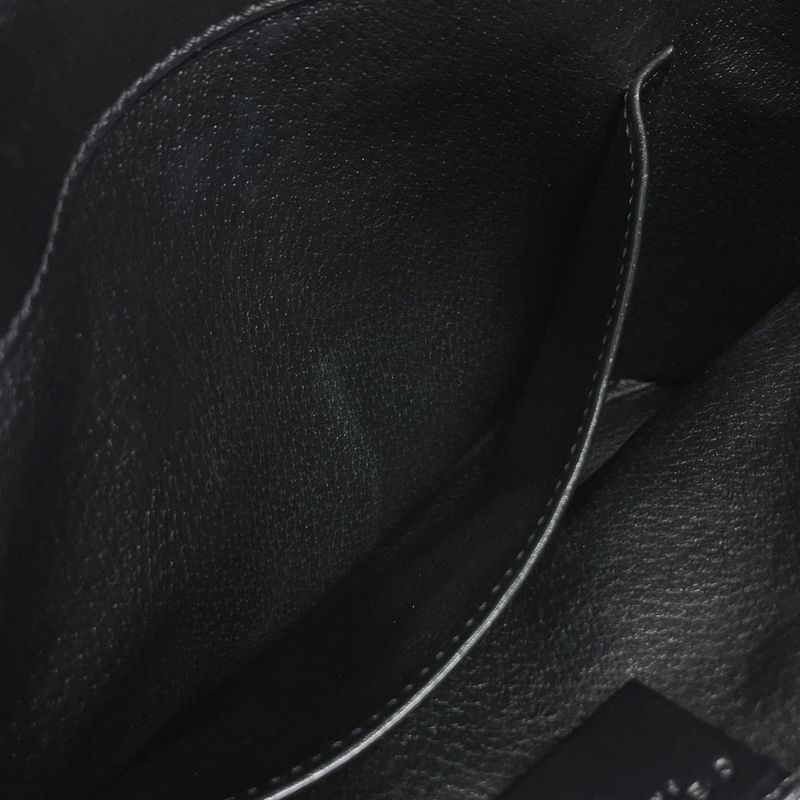 Celine Macadam Pattern Handbag Circle Logo Tote Handbag Coated Canvas Black