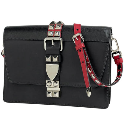 Prada Electra Shoulder Bag Logo Studded Shoulder Bag Leather Nero (Black)