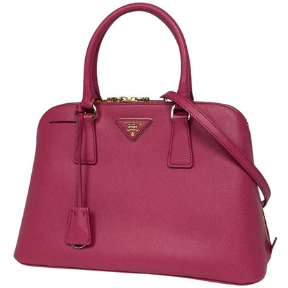 Prada Logo Plate Handbag 2way Shoulder Bag Promenade Handbag Saffiano Leather