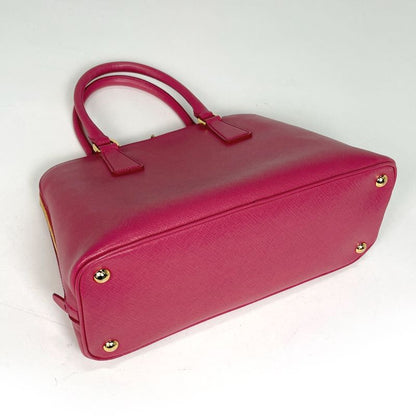 Prada Logo Plate Handbag 2way Shoulder Bag Promenade Handbag Saffiano Leather