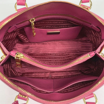 Prada Logo Plate Handbag 2way Shoulder Bag Promenade Handbag Saffiano Leather
