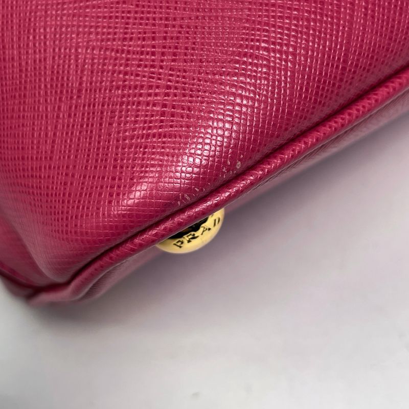 Prada Logo Plate Handbag 2way Shoulder Bag Promenade Handbag Saffiano Leather