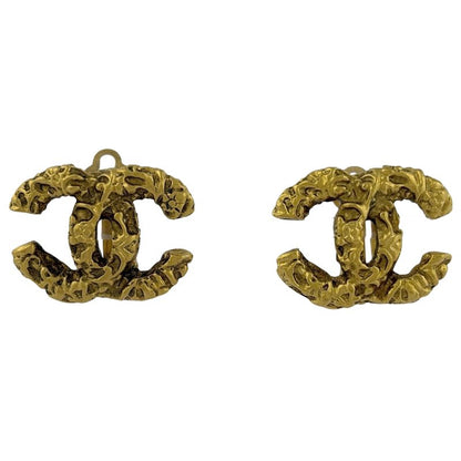 Chanel Coco Mark Earrings GP Gold Ladies
