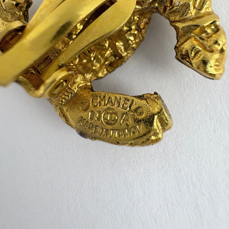 Chanel Coco Mark Earrings GP Gold Ladies