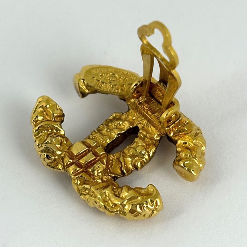 Chanel Coco Mark Earrings GP Gold Ladies
