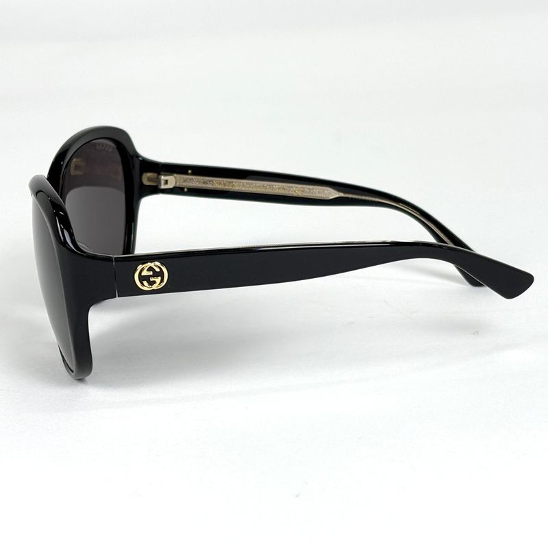 Gucci Interlocking G Sunglass Es Eyewear Plastic Black Gg0080sk Ladies