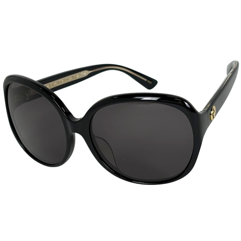 Gucci Interlocking G Sunglass Es Eyewear Plastic Black Gg0080sk Ladies