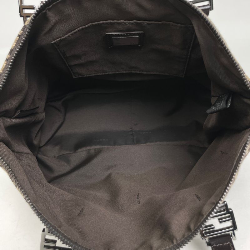 Fendi Zucchino Pattern Handbag Tote Handbag Canvas Brown 8bh134 Women