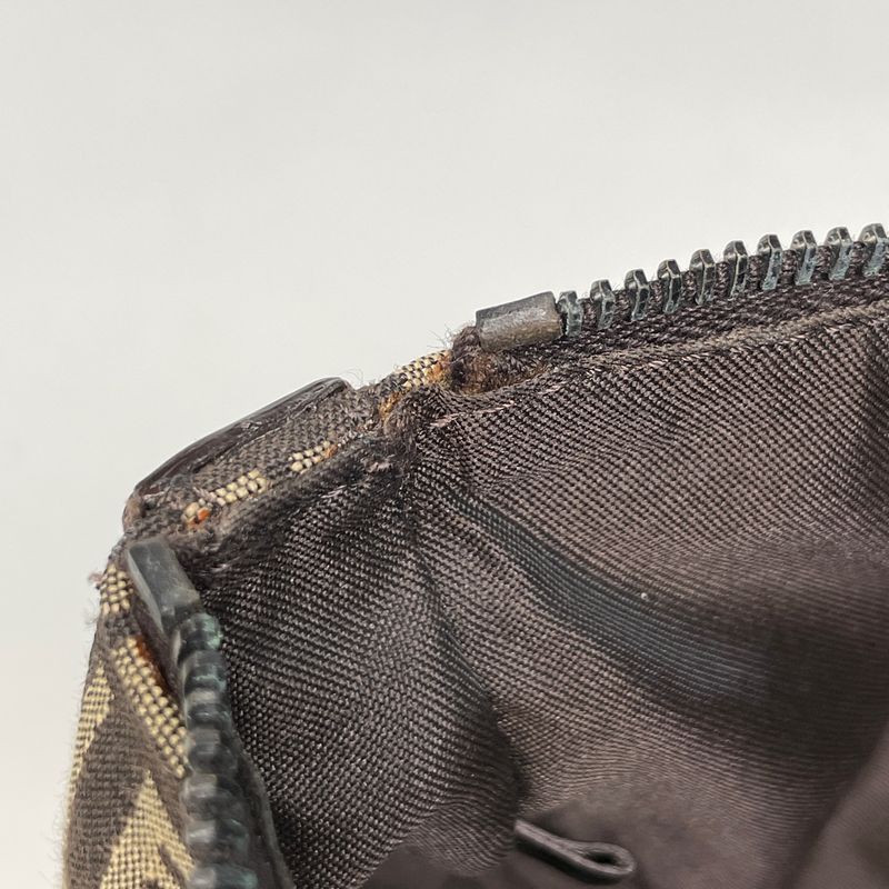 Fendi Zucchino Pattern Handbag Tote Handbag Canvas Brown 8bh134 Women