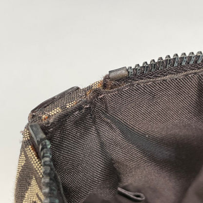 Fendi Zucchino Pattern Handbag Tote Handbag Canvas Brown 8bh134 Women