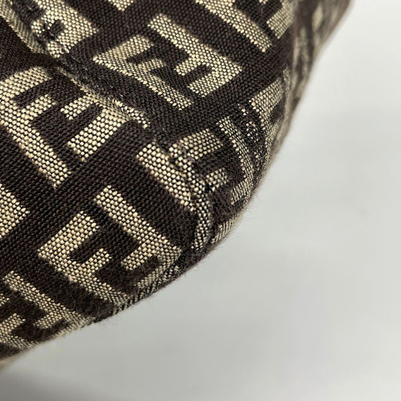 Fendi Zucchino Pattern Handbag Tote Handbag Canvas Brown 8bh134 Women