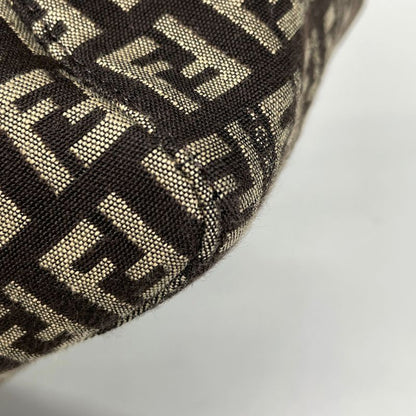 Fendi Zucchino Pattern Handbag Tote Handbag Canvas Brown 8bh134 Women