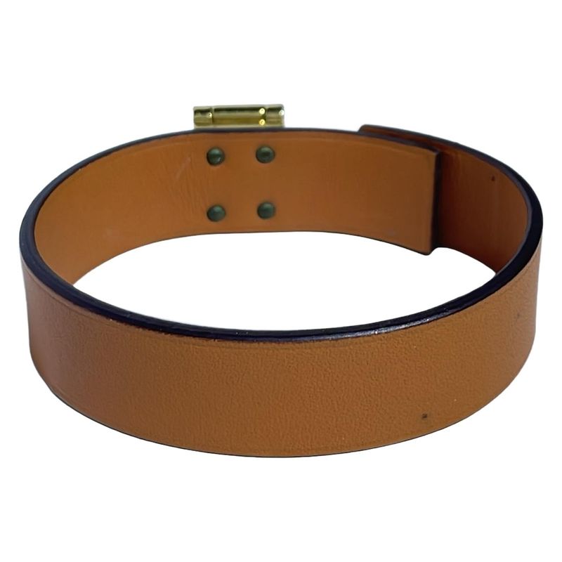 Hermes Bangle Sac a Depeches Leather Orange and Gold Hardware