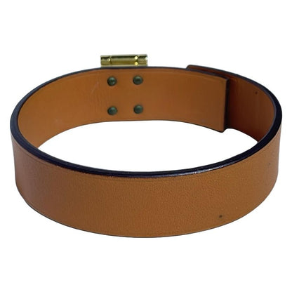 Hermes Bangle Sac a Depeches Leather Orange and Gold Hardware