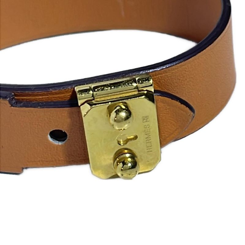 Hermes Bangle Sac a Depeches Leather Orange and Gold Hardware