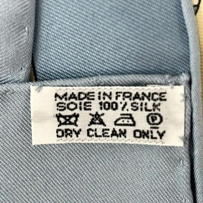 Hermes Scarf Carré 90 Ivory Light Blue and Multi Charmes des Plages Normandes