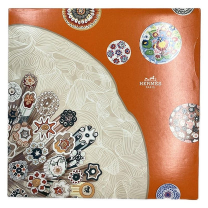 Hermes Scarf Carré 90 Ivory Light Blue and Multi Charmes des Plages Normandes