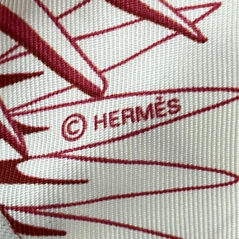 Hermes Scarf Twilly Pink×red×multi Feathers
