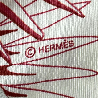 Hermes Scarf Twilly Pink×red×multi Feathers