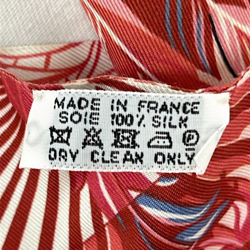 Hermes Scarf Twilly Pink×red×multi Feathers