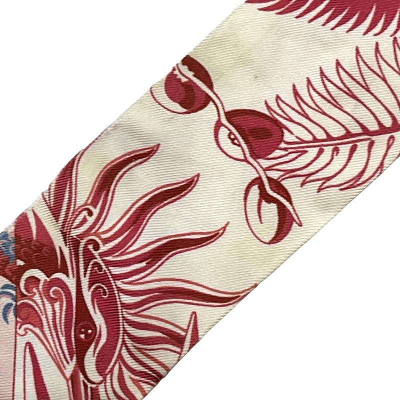 Hermes Scarf Twilly Pink×red×multi Feathers