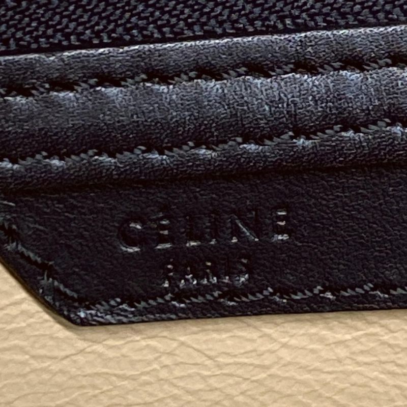 Celine Handbag Luggage Micro Shopper Black X Khaki X Beige Leather