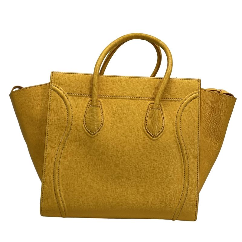 Celine Luggage Phantom Yellow Leather
